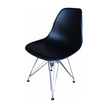 gh-8073 (PP 623 C) стул обеденный, сиденье-пластик, каркас-хромированный, черный